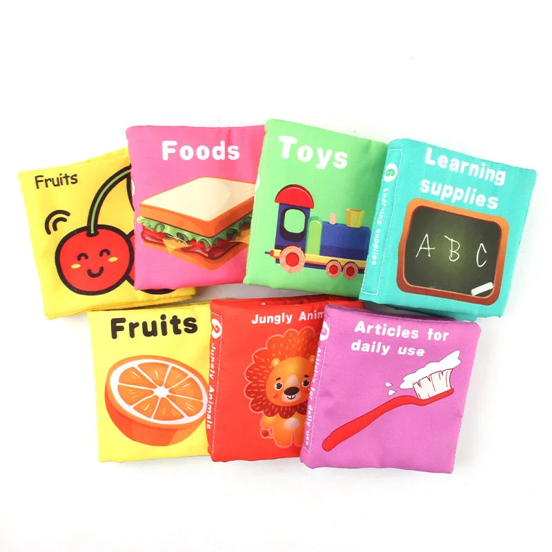 0-12 Months Baby English Palm Three-dimensional Cloth Book