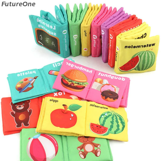 0-12 Months Baby English Palm Three-dimensional Cloth Book